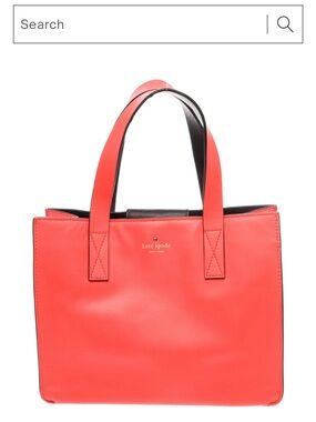 Kate Spade Bright Coral Tote Bag with Black Trim